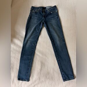 AG Adriano Goldschmied Dark Blue Skinny Jeans - size 27 waist/ 27 1/2” inseam